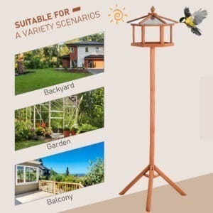 PawHut Wooden Bird Table Feeder