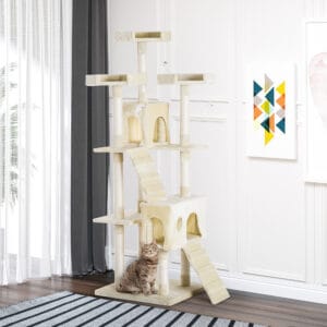 Pawhut Cat Tree Condo Scratcher Post Ladder