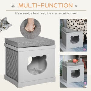 PawHut Cat House Bed Cave with Soft Cushion PawHut Cat House Bed Cave with Soft Cushion