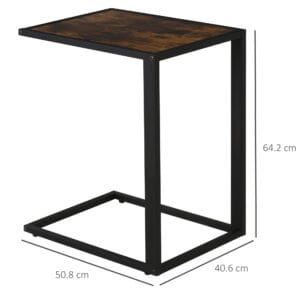 Homcom Side Table Steel Frame C-Shaped