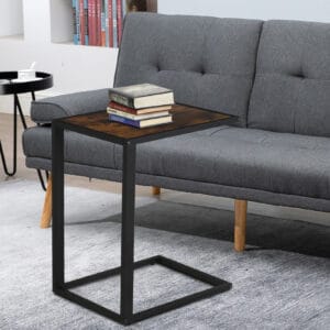 Homcom Side Table Steel Frame C-Shaped