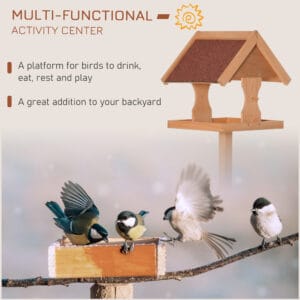 Pawhut Wooden Bird Feeder Stand