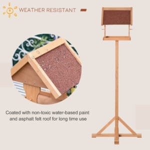 Pawhut Wooden Bird Feeder Stand