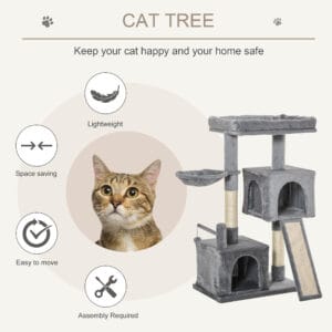 Pawhut Cat Tree Tower w/ Scratching Posts
