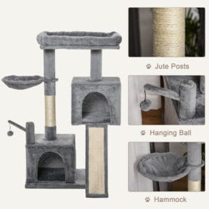 Pawhut Cat Tree Tower w/ Scratching Posts
