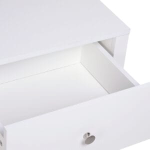 Homcom Bedside Table White Solid Wood