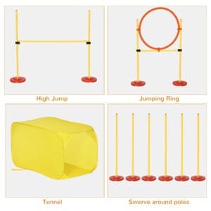 Pawhut 4pc Dog Agility Training Equipment