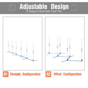 Pawhut Dog Weave Pole Set Agility Kit