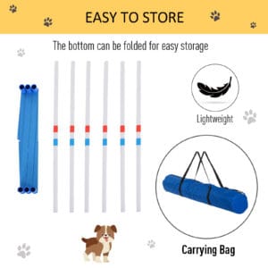 Pawhut Dog Weave Pole Set Agility Kit