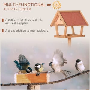 Pawhut Wooden Bird Feeder Stand