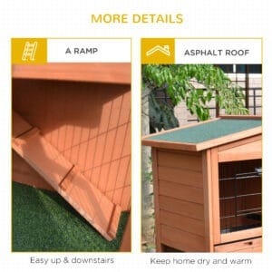Pawhut Rabbit Hutch Guinea Pig House