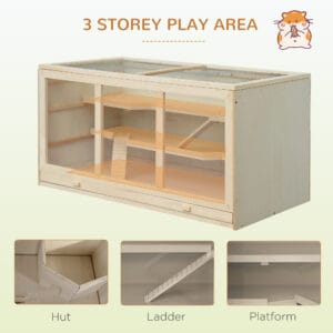 Wooden Hamster Cage Small Animals Hutch