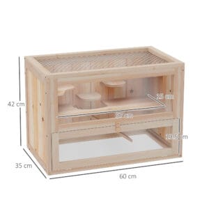 PawHut Hamster Cage Mice Rodents Wooden PawHut Hamster Cage Mice Rodents Wooden