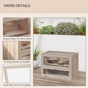 PawHut Hamster Cage Mice Rodents Wooden PawHut Hamster Cage Mice Rodents Wooden