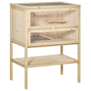 Pawhut Hamster Cage 3-Tier Fir Wood
