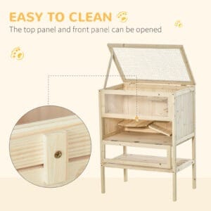 Pawhut Hamster Cage 3-Tier Fir Wood