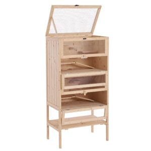 Pawhut Wooden Hamster Cage 4-Tier