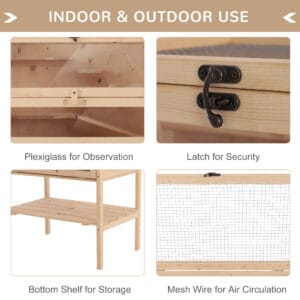 Pawhut Wooden Hamster Cage 4-Tier