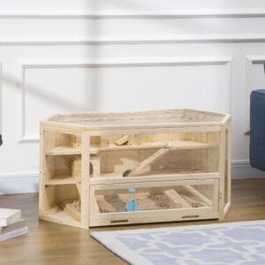 Pawhut 3-Tier Wooden Hamster Cage