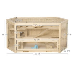 Pawhut 3-Tier Wooden Hamster Cage