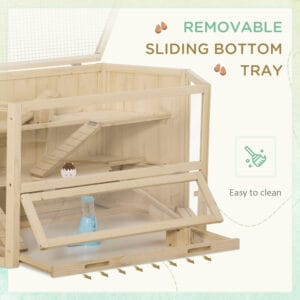 Pawhut 3-Tier Wooden Hamster Cage