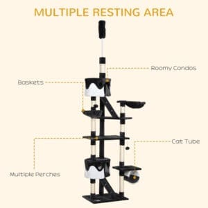 Pawhut Cat Tree Scratching Post Condo