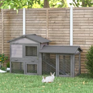 Pawhut Wooden Rabbit & Guinea Pig Hutch