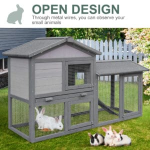 Pawhut Wooden Rabbit & Guinea Pig Hutch