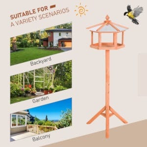 PawHut Bird Stand Feeder Table Nesting