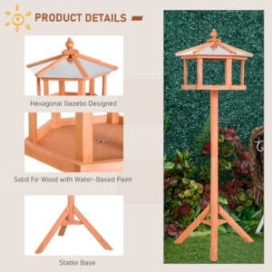 PawHut Bird Stand Feeder Table Nesting