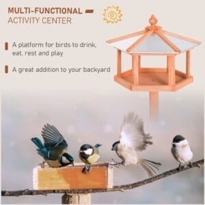 PawHut Bird Stand Feeder Table Nesting