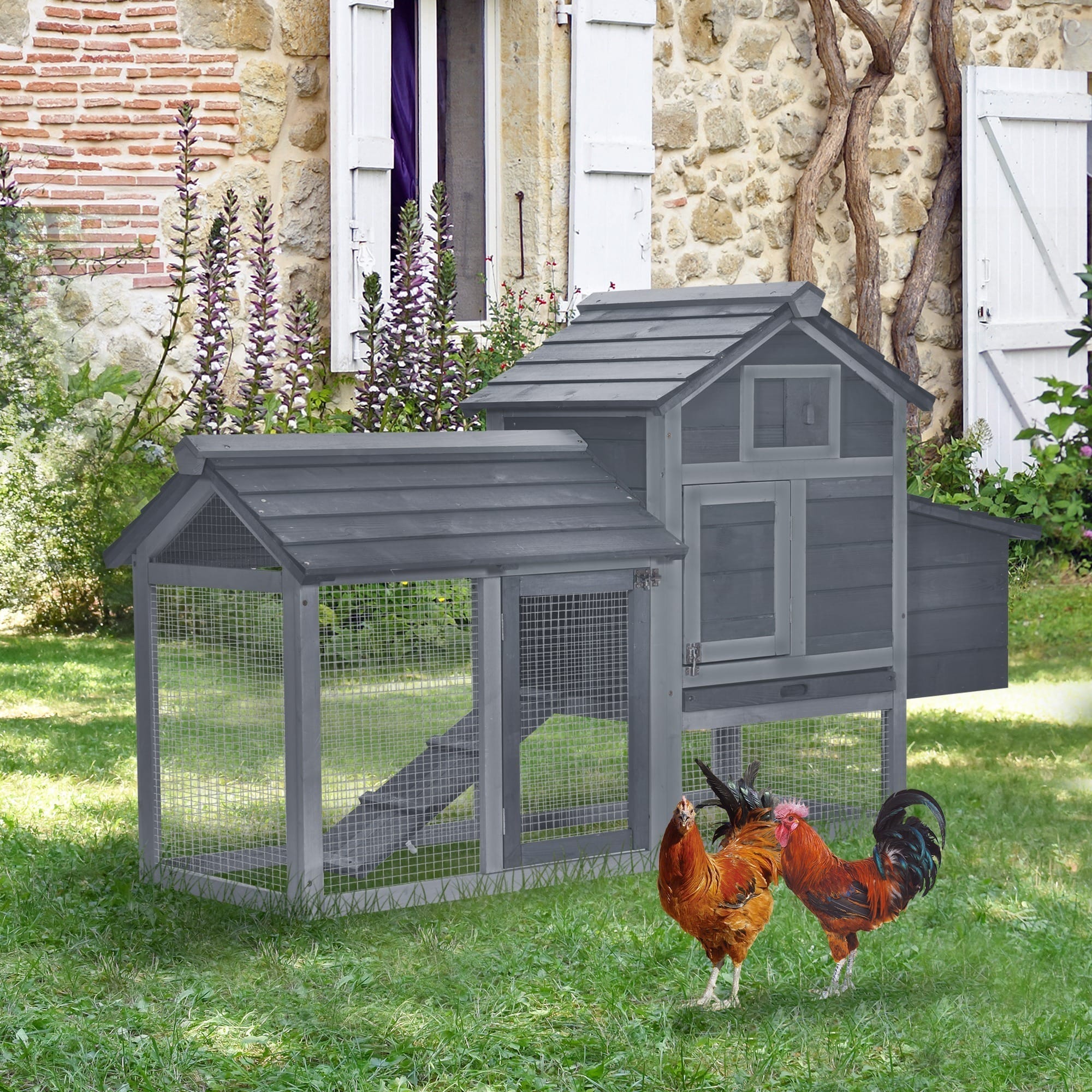 Pawhut Small Chicken Coop w/ Run Pawhut Small Chicken Coop w/ Run