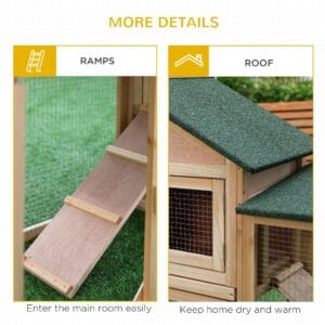 Pawhut Rabbit Hutch Guinea Pig House