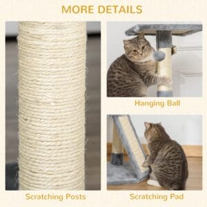 PawHut 3 Level Cat Tree Scratching Post PawHut 3 Level Cat Tree Scratching Post