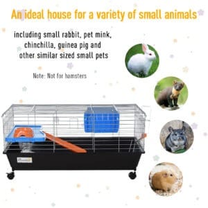 Pawhut Small Animal Cage w/ Wheels 89cm