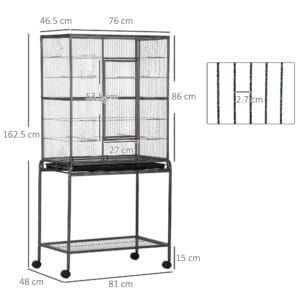 Pawhut Rolling Bird Cage w/ Stand