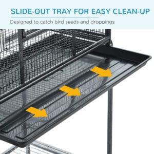 Pawhut Rolling Bird Cage w/ Stand