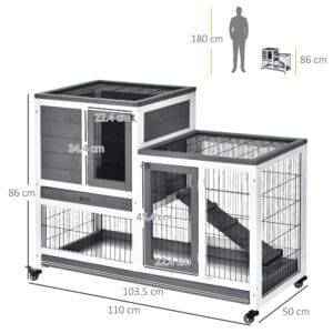 PawHut Guinea Pigs House Rabbit Hutch