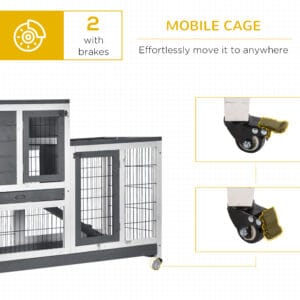 PawHut Guinea Pigs House Rabbit Hutch