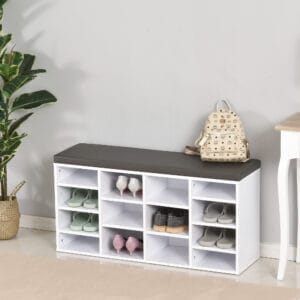Homcom Shoe Storage Bench PU Leather