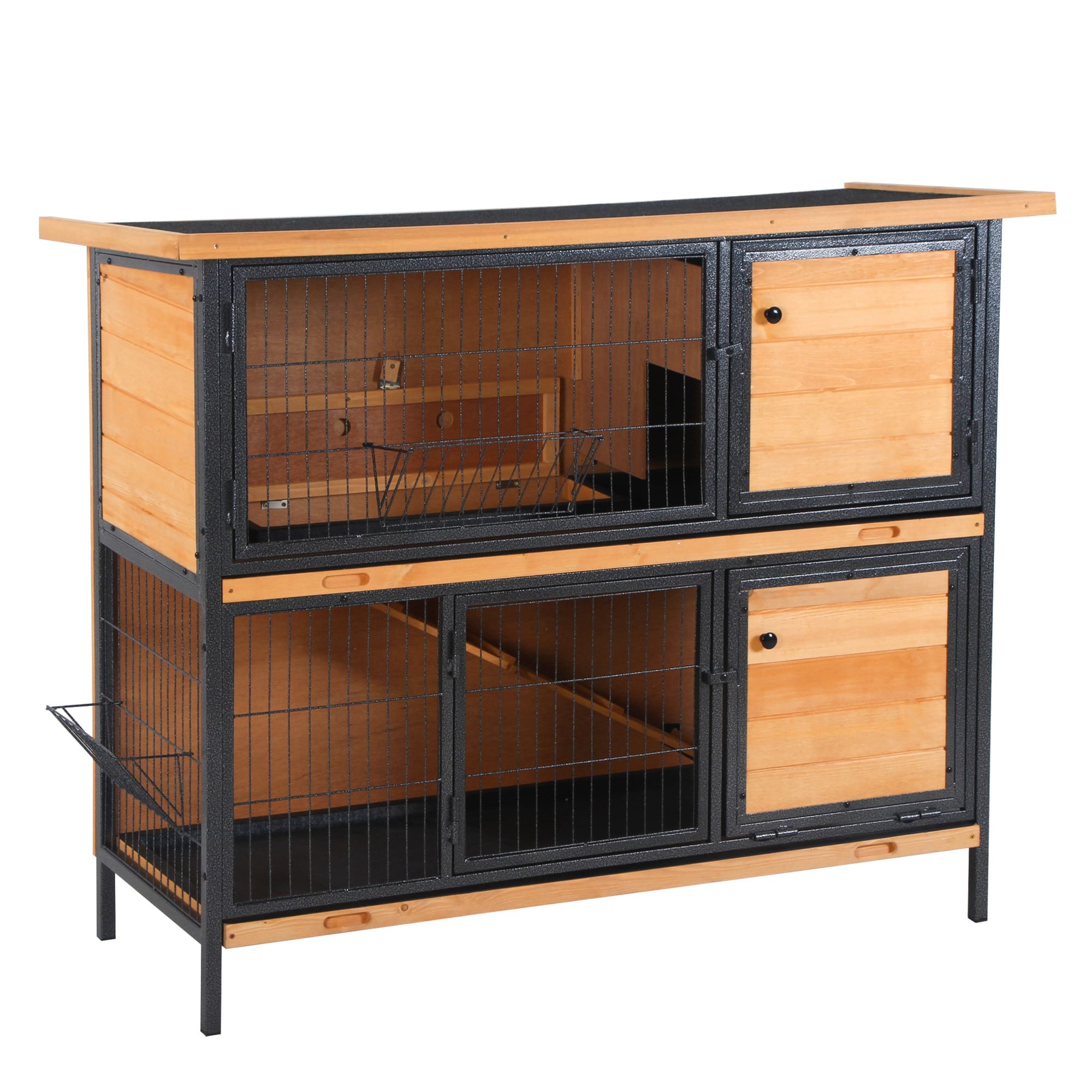 Pawhut Wooden & Metal Rabbit Hutch With Tray Pawhut Wooden & Metal Rabbit Hutch With Tray