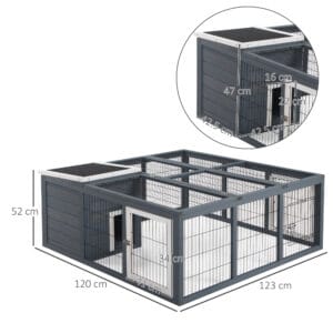 Pawhut Rabbit Hutch Guinea Pig House