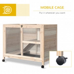 PawHut Guinea Pig House Rabbit Hutch