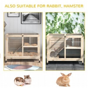 PawHut Guinea Pig House Rabbit Hutch
