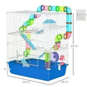 Pawhut 5-Level Hamster Cage w/ Tubes