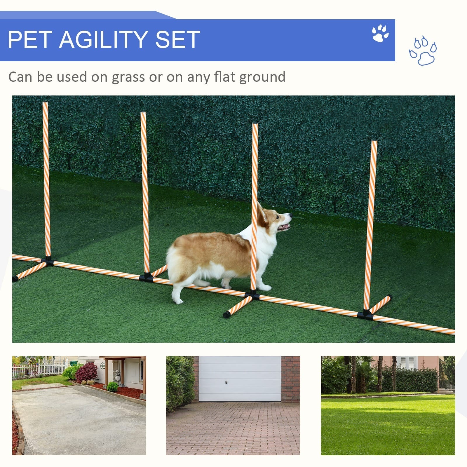 PawHut Dog Agility Weave Poles Obstacle PawHut Dog Agility Weave Poles Obstacle