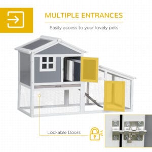 PawHut Two Tier Rabbit Hutch Guinea Pig Cage PawHut Two Tier Rabbit Hutch Guinea Pig Cage