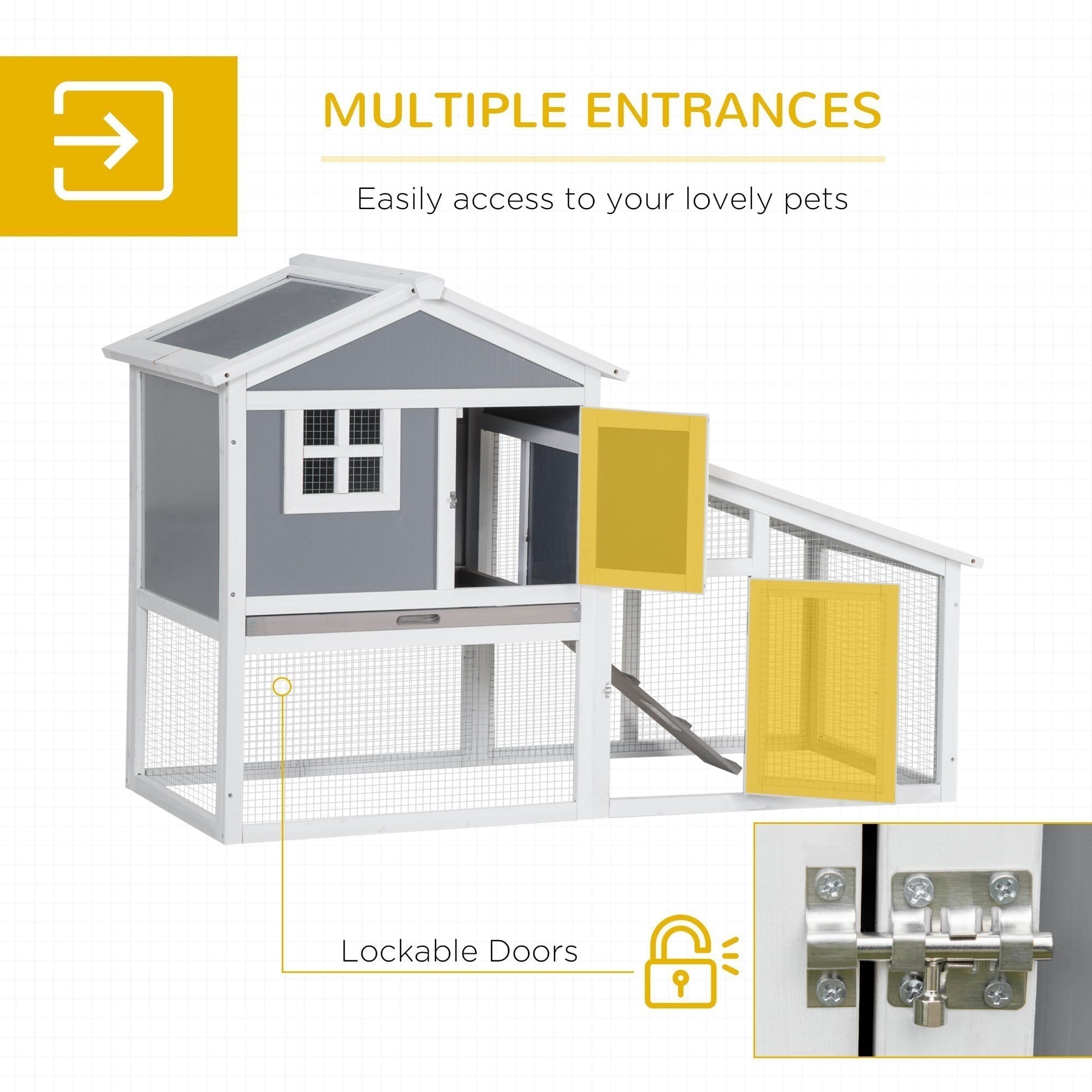 PawHut Two Tier Rabbit Hutch Guinea Pig Cage PawHut Two Tier Rabbit Hutch Guinea Pig Cage