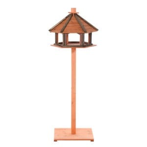 Pawhut Wooden Bird Feeder Table Brown
