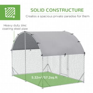 Pawhut Chicken Coop/Run Galvanised